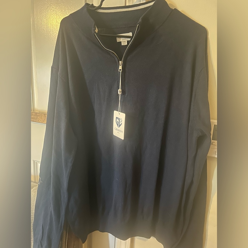Graham luxe 1/4 zip up navy blue new with tags